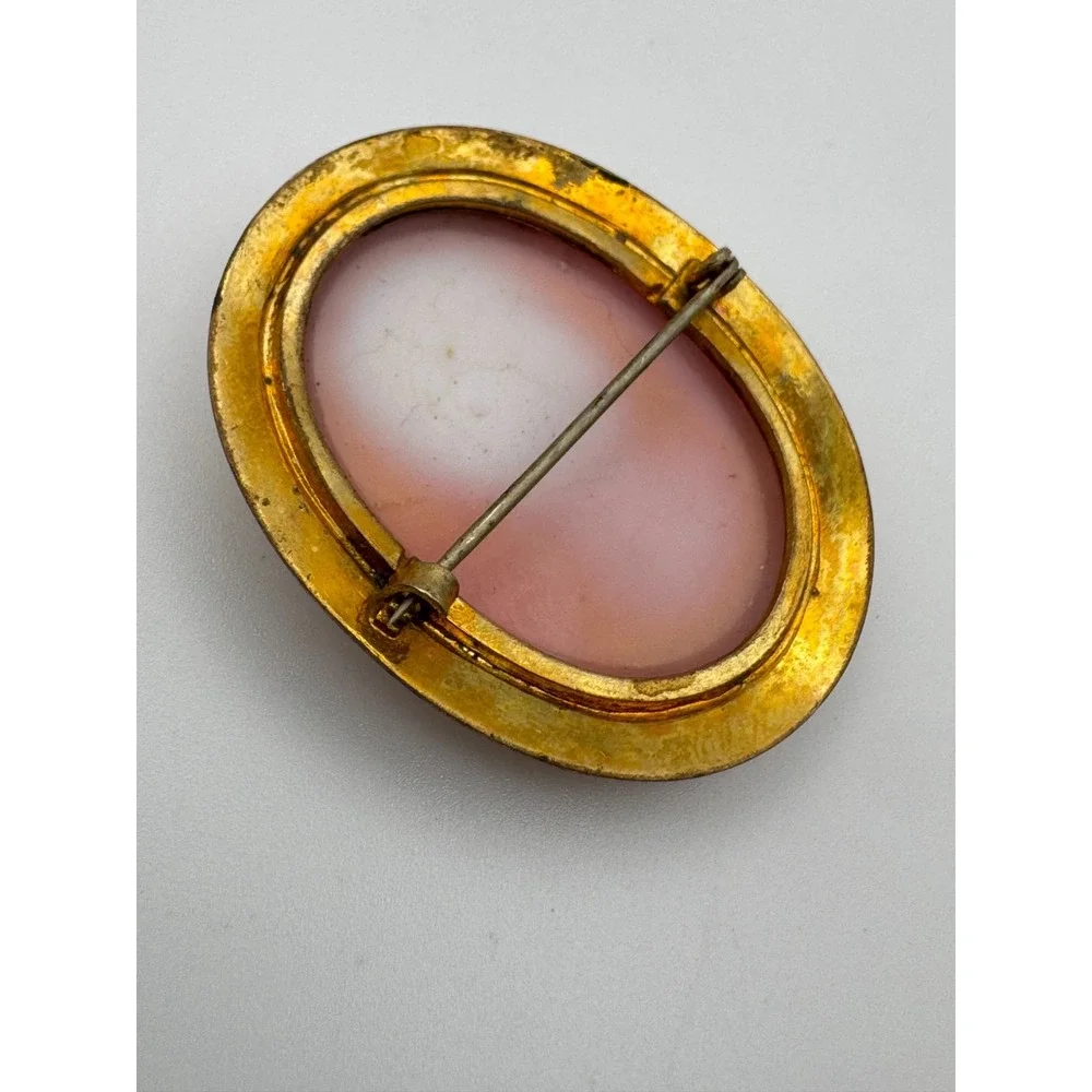 Vintage Cameo Brooch Resin 1.5